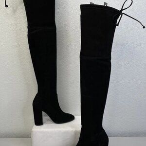 Stuart Weitzman Ariana 100 City Boot Women's Size 5.5 Black Suede Over The Knee